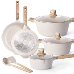 10 Piece Cookware Sets Granite Stone Cookware Pot Large Size Non Stick Pan